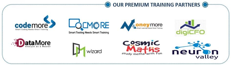 TrainOn Franchise - Training Partners TrainOn Training Partners - Some of our premium training partners are Codemore, DataMore, QCMore, DM Wizard, Moneymore, Cosmic Maths, digiCFO, Neuron Valley